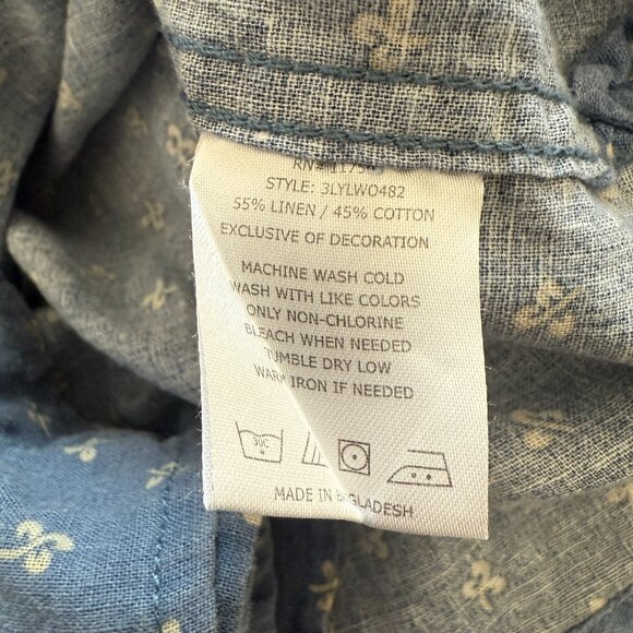 Levis S Blue Pearl Snap Button Shirt Long Sleeve White tag Rare Vintage 1970s - Picture 7 of 9